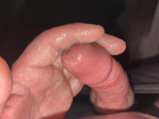 Precum so much I wasn\'t fully hard! My balls were pumping all or it out!