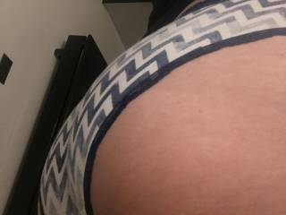 wifes nice ass in black and white undies