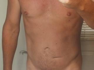Half hard nude selfie