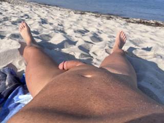Enjoying a rare hot September nude in public.