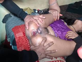 The ass is wide after anal sex wife