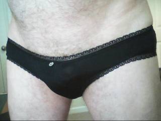 Can\'t go wrong with basic black and lace trim.