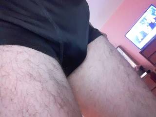 Horny in black silk undies.😏
