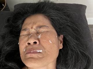 Facial on couch