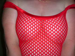 Showing off for all to see in Hot Red Mesh