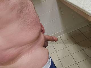 Mostly nude restroom selfie