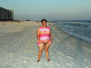 Flashing my pussy on a public beach while on our 2009 summer vacation!