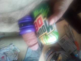 A soda can and my cock