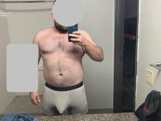 Bulging cock selfie