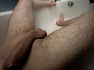 Just a skinny hung white boy in his tub