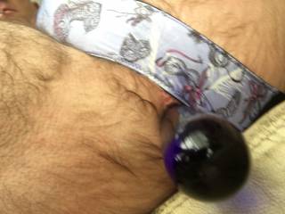 playing with my new glass dildo before I let my wife have it...