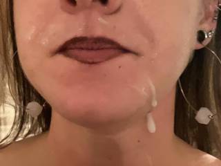 Proudly wearing cum on my face