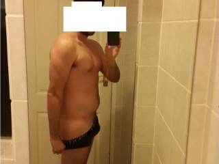 selfie for wife before shower