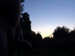 4 girls only: For flying cum lovers. A cockrise at sunrise, bare naked outdoor cumshot — @Belgium somewhere