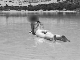 Naked on the beach