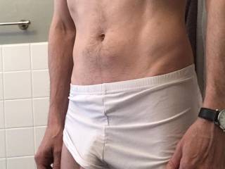 My big jock cock proving a bit too much for my boxers to contain.