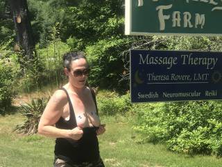 Slutwife Jen with her tits out on vacation
