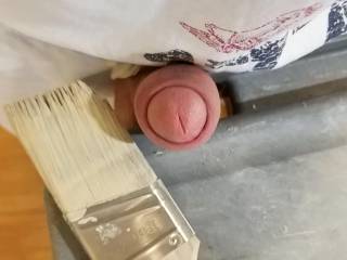 horny at work while painting.