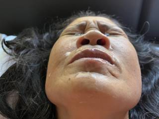 Gave her a noon facial after getting home from church