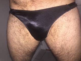 Mmmm, love the feeling of my wife's thong panties rubbing against my cock.
