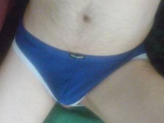 A frontal sitting view of my underwear & you can barely see my balls showing.