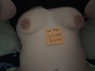 Laying down a boob pic of mine.