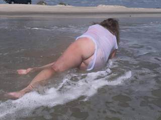 Another ass shot. Playing in the waves and taking pics was fun.  Never know who is watching.  Please don’t just look, like and comment.  It keeps me posting.