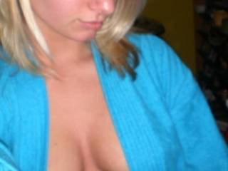 very pretty girl...being a tease!  hubby will like...