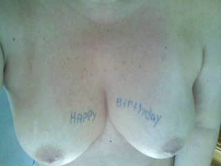 Another shot of my Birthday Tits for my Man!!!