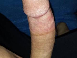 Another great picture of my husband's wonderful cock this one is my favorite. What do you think about it ladies.
