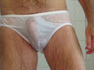 Should I enter Mr. F in the men's wet brief contest??!!  From Mrs. F