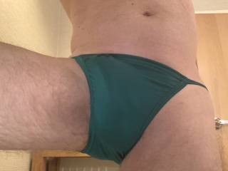 Trying out my new bikini briefs. They are making me hard.