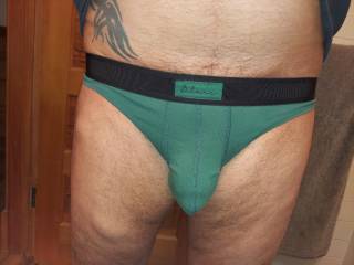 Blanc Green Thong bulge