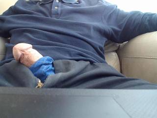 Had a sudden desire to take my cock out for a wank :)