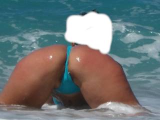 Mrs C loves the surf, says she likes being wet........, whatever that means!