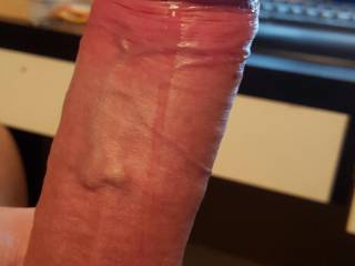 Snapped a pic just after some precum rolled down my shaft