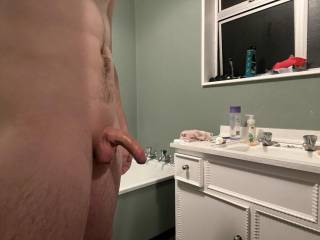 Freshly showered shaven cock
