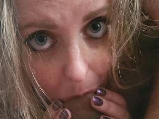 Going through some pics from a few months ago. Devouring my cock!