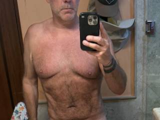 just a quick selfie dick pic before the shower, been working on these tan lines, you like?