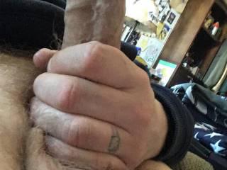Jerking off my big dick for you