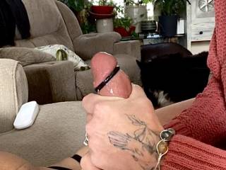 His Cock feels so good in my hands! Wonder if yours would?