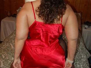 Naughty V showing off her red nightie for Xxxmas