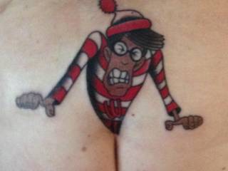 This is my first of six tattoos.  I got this one at age 65, and the sixth one at age 67.

What do you think of Waldo when you consider where he has obviously been and the expression in his face?

I love this tattoo.
