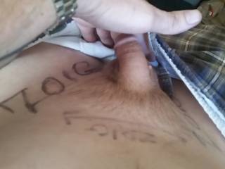I want to be profiled in zoig,so I wrote in on my penis,while soft!lol and uploaded it!