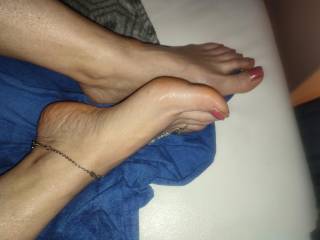 my wife feet for all you wh o like that
try to guess my wife\'s shoe size?