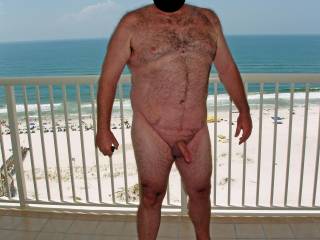 Summer 2008 Beach Vacation.  Hubby posing in the nude in various outdoor locations around the condo.  He was so exposed and vulnerable to getting caught...it was HOT!