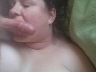 Playing with hubby's cock