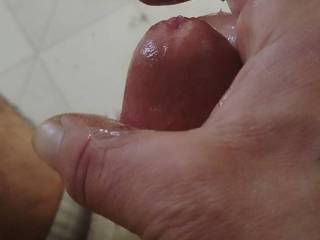 Jerking off until huge cumshot