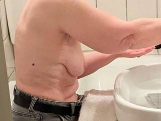 Thze beautyfull titties of my 65yo Wife