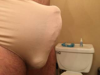 uh oh the silky fabric is making my cock grow